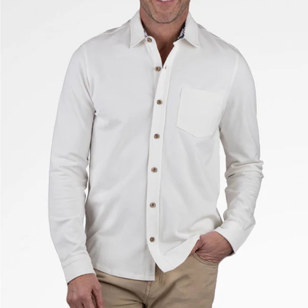 NWT Tailor Vintage White Classic Casual Long Sleeve Button Down Tee Shirt